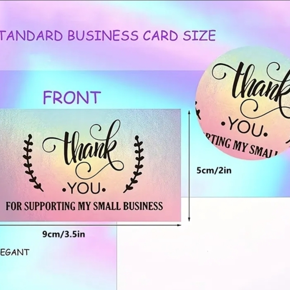 Holographic Pastel 'Thank You' Sticker Pack - Picture 4 of 4